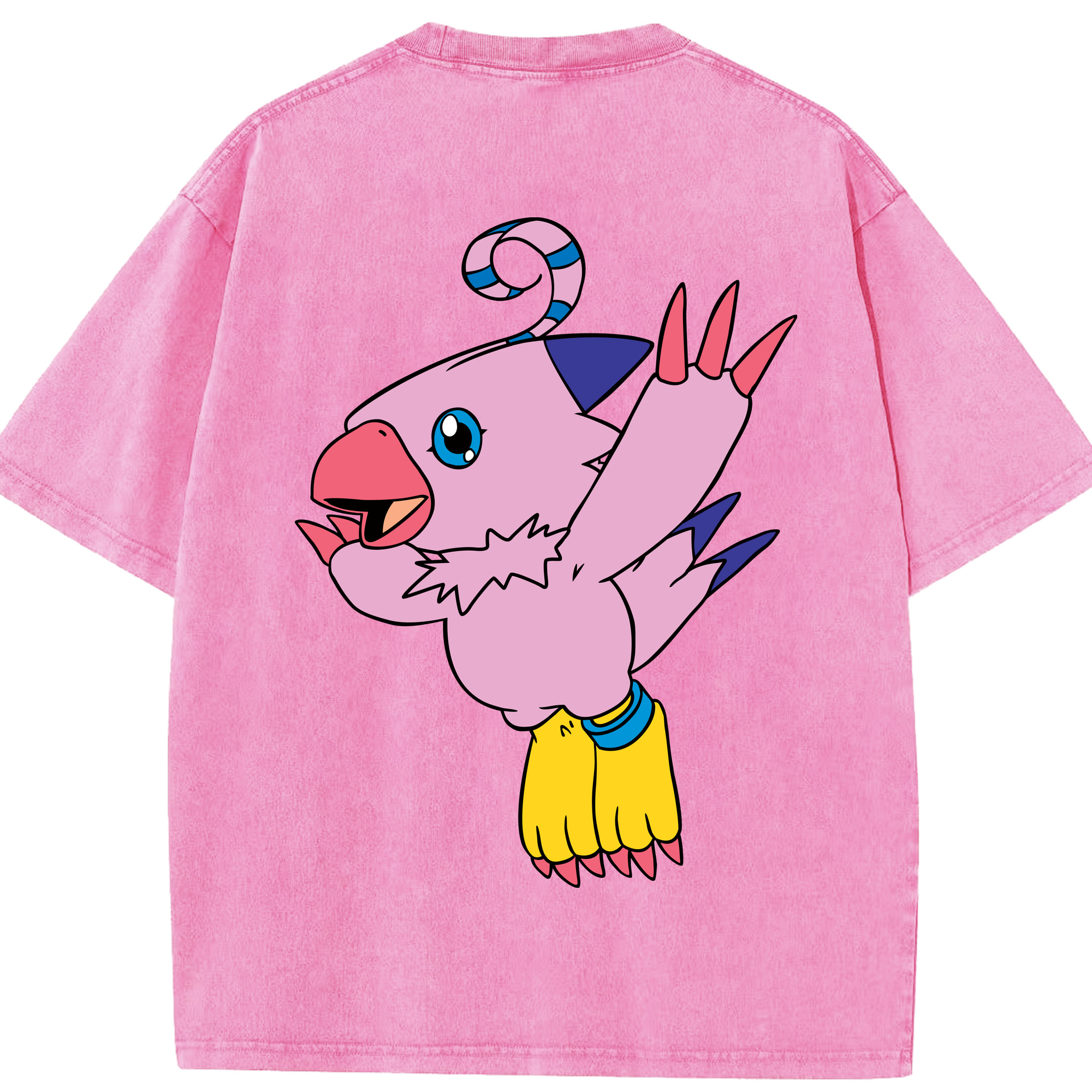 （画像用） Digimon デジタルモンスター/デジモン 綿100% ヴィンテージ風 半袖Tシャツ（背面プリント）
